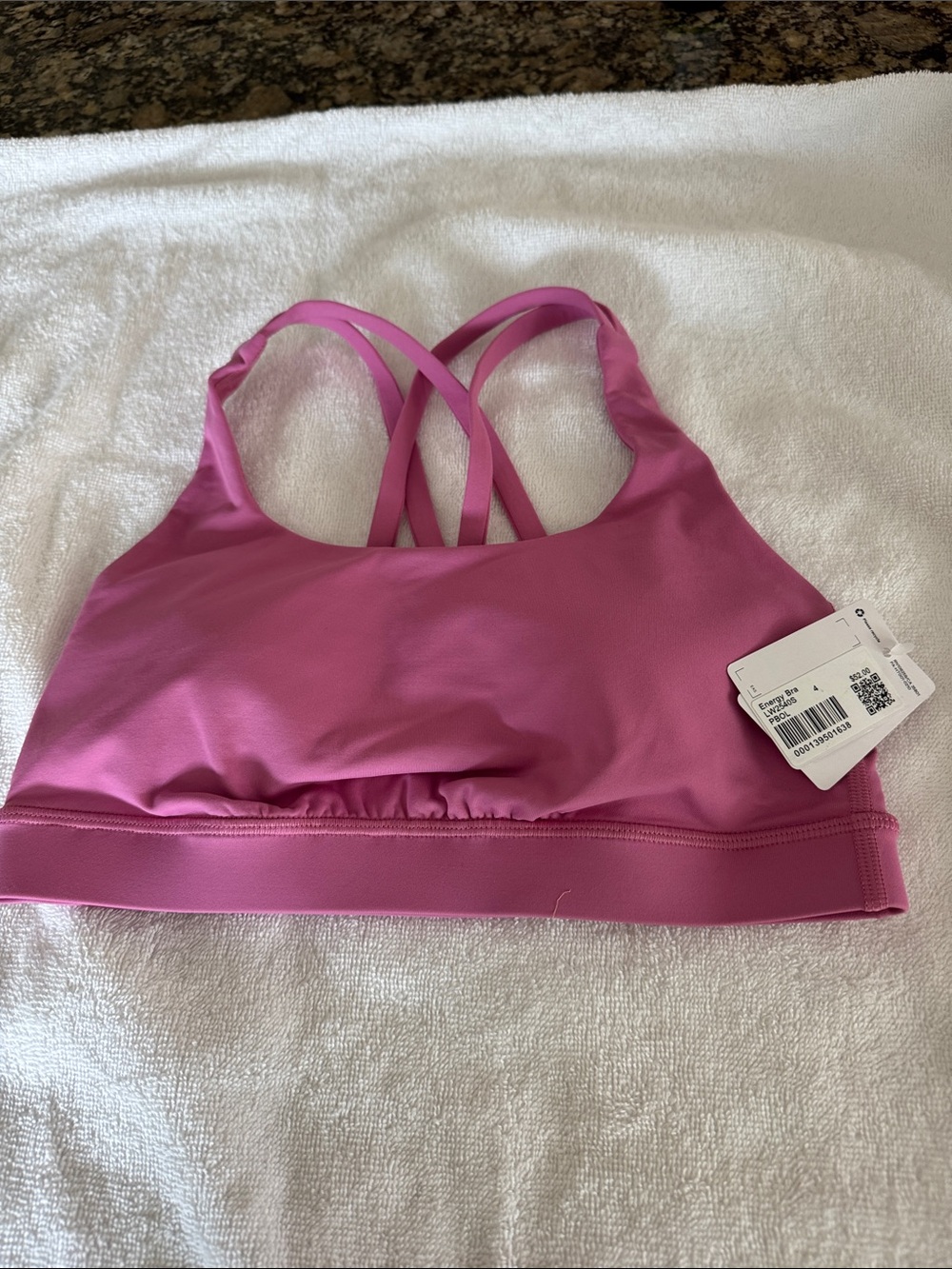 lululemon athletica Rose Pink Strappy Sports Bra.  Size 4
